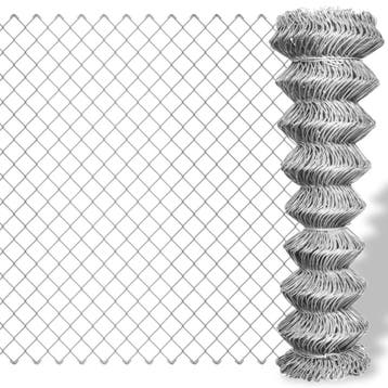 vidaXL Gaashek 15x1,25 m gegalvaniseerd staal zilverkleurig, Verzenden, Nieuw, IJzer, 1 tot 2 meter
