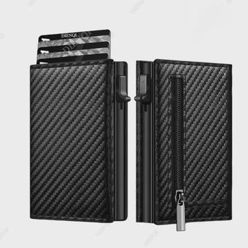 Luxe Carbon Fiber RFID Portemonnee Kaarthouder met Muntvak e, Verzenden, Nieuw