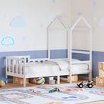 vidaXL Slaapbank met bedhuis 80x200 cm massief grenenhout, Eenpersoons, Verzenden, Wit, Nieuw