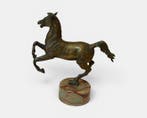 Beeld, Cavallo bronzo su base marmo onice - 25 cm -
