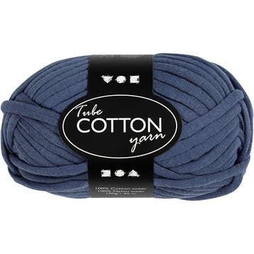 Textielgaren, L: 45 M, donkerblauw, 100 gr/ 1 bol, Nieuw