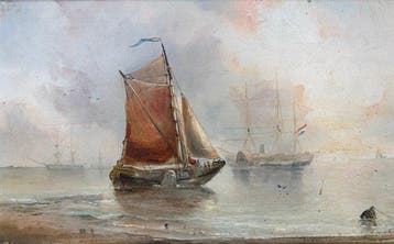 Achille La Motte (XIX) - Marine, Antiek en Kunst