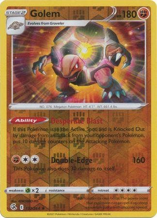 Golem 137/264 reverse holo (Fusion Strike), Ophalen of Verzenden, Nieuw, Losse kaart, Foil