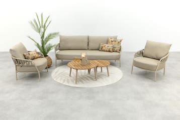 Taste Calma/Mindo stoel-bank loungeset- Latte, Verzenden, Nieuw, Overige materialen, Loungeset