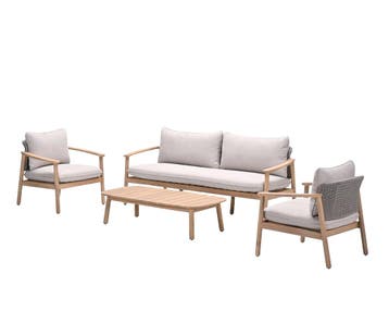 Garden Impressions Eclipse loungeset 4 dlg. acasia white, Nieuw
