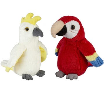 Tropische vogels knuffel set - pluche - kaketoe & papegaai, Verzenden, Nieuw