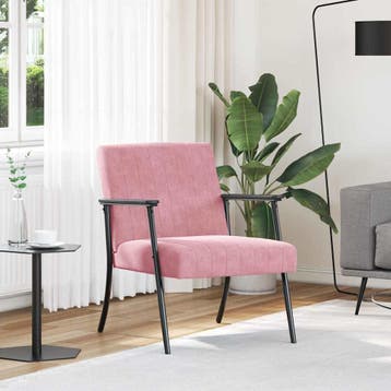 vidaXL Fauteuil Roze Fluweel, Huis en Inrichting, Verzenden, Nieuw