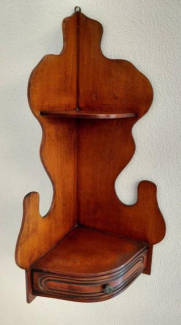 Kast - Hout - wandkast / hoeketagère, Antiek en Kunst