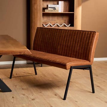 Eetkamerbank Tivoli Bull | 155 cm | Cognac, Ophalen of Verzenden, Nieuw