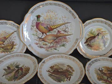 Porcelaine dart - Tafelservies voor 12 (13) - jachtvogels -
