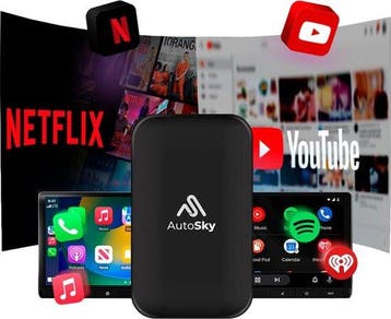 AutoSky AI Box Lite Plus 2.0 Draadloze Carplay Dongle - Gesc, Auto diversen, Autospeakers, Verzenden, Nieuw