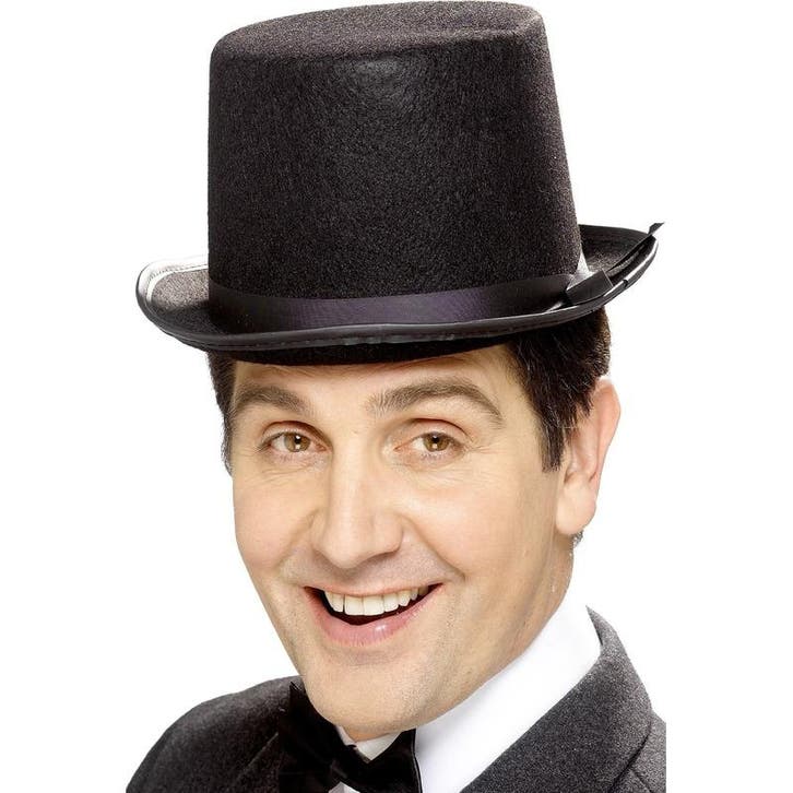 Hoge hoed zwart vilt voor heren - Hoge hoeden, Hobby en Vrije tijd, Feestartikelen, Verzenden