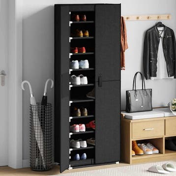 vidaXL Schoenenkast 60x30x166 cm stof zwart, Verzenden, Nieuw