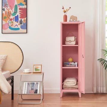 Lockerkast Kurikka metaal 137x38x38 cm roze [en.casa], Verzenden, Nieuw