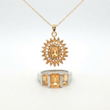 Zonder minimumprijs - 2-delige sieradenset Zilver - 5.25ct., Sieraden, Tassen en Uiterlijk