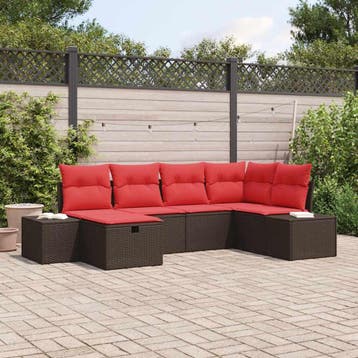 vidaXL Bankstel 4 st poly rattan, Tuin en Terras, Tuinsets en Loungesets, Verzenden, Nieuw, Rotan, 4 zitplaatsen