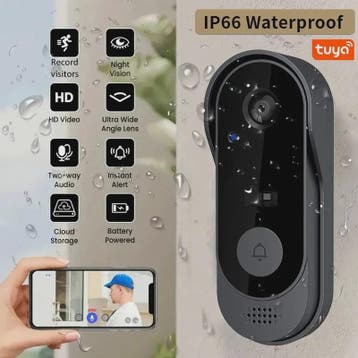 Slimme WiFi Videodeurbel met HD Camera - Tweeweg Audio & Nac, Verzenden, Nieuw