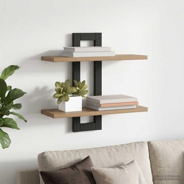 vidaXL Zwevende schappen Artisanaal eiken 40 x 15 x 40 cm, Verzenden, Nieuw