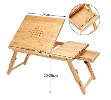 Laptoptafel Bamboe 55x28x35cm ventilatiegaten & lade , Se..., Huis en Inrichting, Complete inboedels, Verzenden