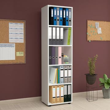 [en.casa] Boekenkast schap Vara 178x49x30 cm wit, Verzenden, Nieuw