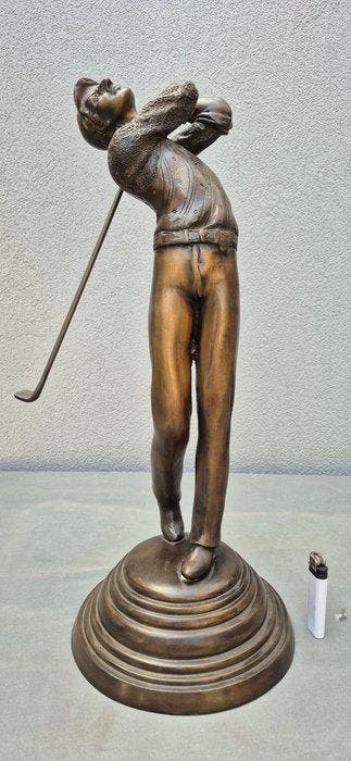 Naar Milo - Beeld, De golfer - 54 cm - Brons