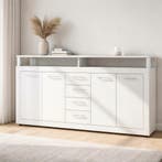 Dressoir  190 cm Breed wit Wit (Dressoirs, Woonkamer), Huis en Inrichting, Kasten | Dressoirs, Verzenden, 150 tot 200 cm, Nieuw