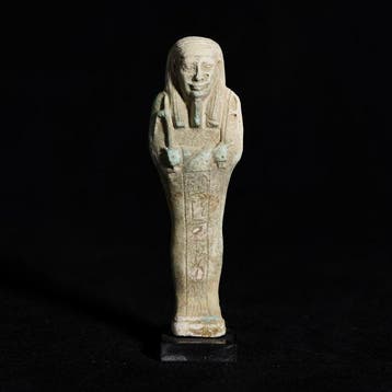 Oude Egypte, late periode Faience shabti-figuur, 12,5 cm