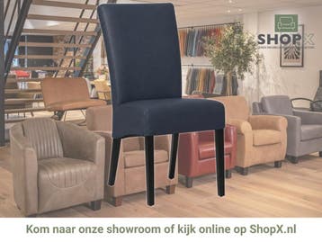 Leren eetkamerstoel Just - Toledo Kobalt (blauw) - Poten, Huis en Inrichting, Stoelen, Blauw, Bohemian, Eigentijds, Klassiek, Retro, Romantisch, Scandinavisch