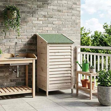 vidaXL Tuinschuur met dak Wit 59 x 56 x 113,5 cm Massief, Verzenden, Nieuw