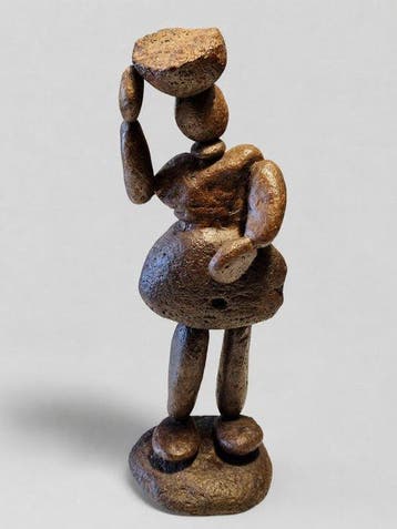 Donna portatrice dacqua - sculptuur - Shona - Zimbabwe