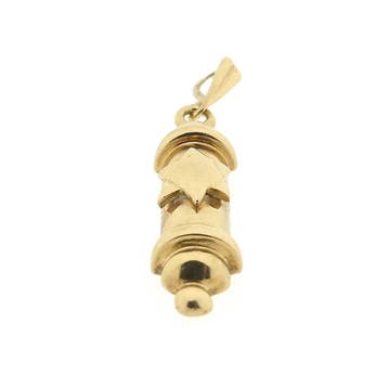 Vintage gouden Mezoeza hanger (Hanger of bedel), Ophalen of Verzenden, Gebruikt, Goud, Overige merken