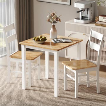 TRUUSK Set van 2 Keukenstoelen - Rubberhout - Gebogen Latten, Verzenden, Nieuw
