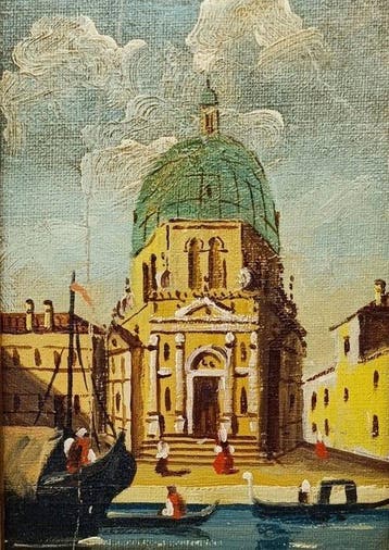 Italiaanse school (XIX) - Veduta di Venezia, Antiek en Kunst