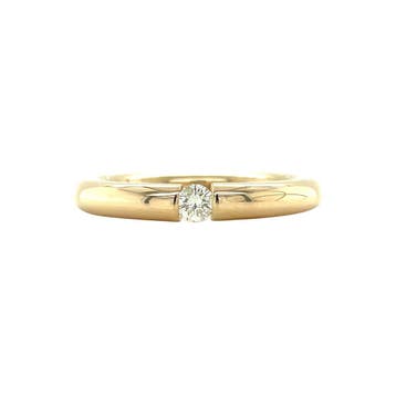 Gouden ring met diamant 18 karaat, Verzenden, Zo goed als nieuw, Goud