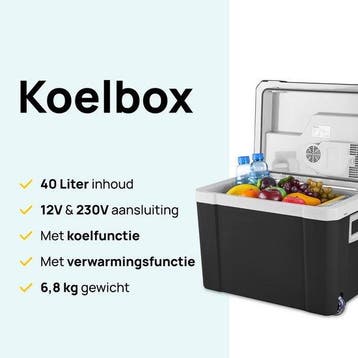2dekans | MOA Koelbox Elektrisch 12v 230 volt - 40L -, Ophalen of Verzenden, Zo goed als nieuw