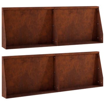 vidaXL Keerwand 4 st 60 x 12 x 40 cm weervast staal, Verzenden, Nieuw