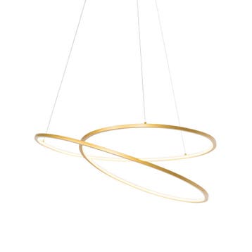 Design hanglamp goud 72 cm incl. LED 3-staps dimbaar - Rowan, Verzenden, Nieuw, Design