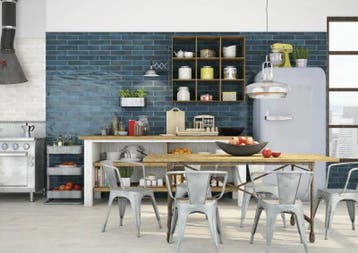 Wandtegel Equipe Cerámica Opal Blauw Glans 7,5x30, Nieuw, 20 tot 40 cm, 10 m² of meer, Wandtegels