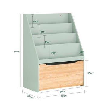 2dekans | Sobuy Kinderboekenkast - Groen - 62x30x80 cm, Ophalen of Verzenden, Zo goed als nieuw