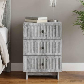 vidaXL Nachtkastje Grijs sonoma 43 x 41 x 66,5 cm Bewerkt, Minder dan 45 cm, Verzenden, Nieuw, 55 tot 70 cm