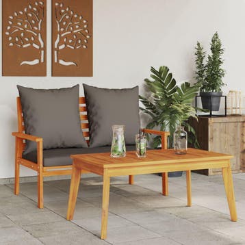 vidaXL Tuinset met kussens massief acaciahout, Tuin en Terras, Tuinsets en Loungesets, Verzenden, Nieuw, Hardhout, Tuinset
