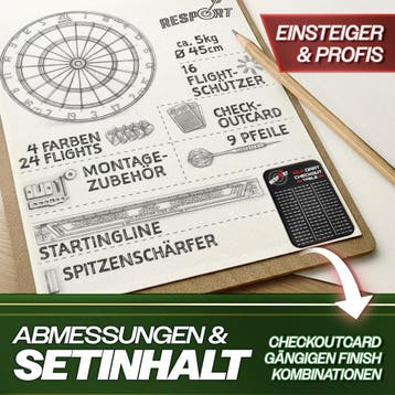 Dartboard - Met 9 Dartpijlen & Accessoires - Dartboard - RE:, Verzenden, Zo goed als nieuw