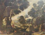 Antonio Tempesta (1555-1630), Ambito - Foresta con cervi,