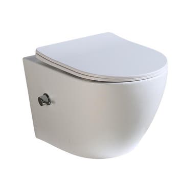WEBO Bidet Toilet Randloos met Softclose Zitting warm + koud, Doe-het-zelf en Verbouw, Sanitair, Ophalen of Verzenden, Nieuw, Toilet