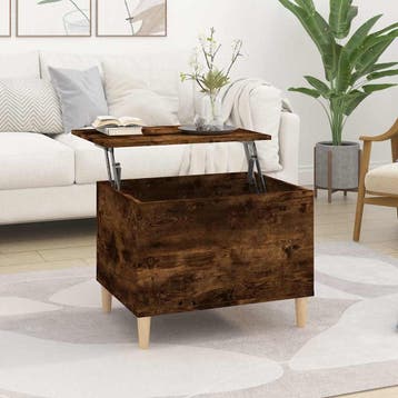 vidaXL Salontafel 60x44,5x45 cm bewerkt hout gerookt, Minder dan 50 cm, 50 tot 100 cm, Verzenden, Nieuw