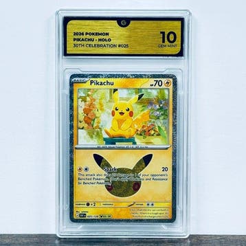 Pokémon Graded card - Pikachu Holo 025 - 30th Anniversary –, Nieuw