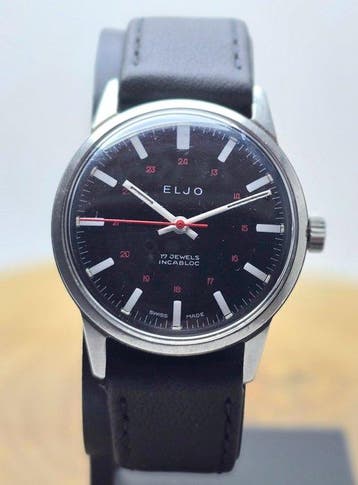 Eljo - Black Dial 24H Inner Track - Incabloc - 17 Jewels -, Nieuw