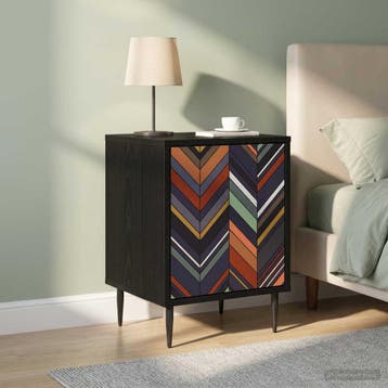 vidaXL Nachtkastje OMMEN 2 st Zwart eiken 36 x 33 x 51 cm, Minder dan 45 cm, Verzenden, Nieuw, Minder dan 55 cm