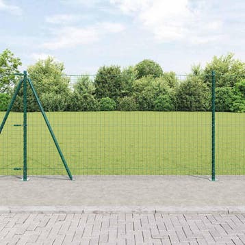 vidaXL Hekpaal met betonnen voet 26 st Groen Gepoedercoat, Verzenden, Nieuw