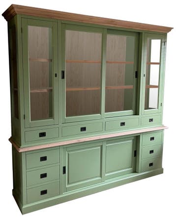 Buffetkast bleekgroen – eiken interieur Eelde 225cm, Ophalen of Verzenden, Nieuw